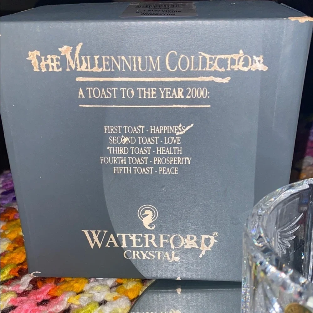 Waterford Crystal Millennium Collection Glass Champagne/Wine bottle display